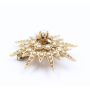 Seed Pearl Sun Burst Brooch 14K 