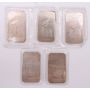 5x National Refiners 1 oz Pure Silver Art Bars Seasons Greetings 1989