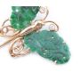 18K Gold Lapel Pin Burmese Jade and Diamonds Butterfly