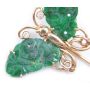 18K Gold Lapel Pin Burmese Jade and Diamonds Butterfly