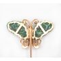 18K Gold Lapel Pin Burmese Jade and Diamonds Butterfly