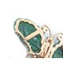 18K Gold Lapel Pin Burmese Jade and Diamonds Butterfly