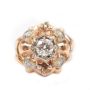 18k rose gold illusion style ring 0.73ct center diamond