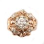 18k rose gold illusion style ring 0.73ct center diamond