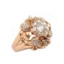 18k rose gold illusion style ring 0.73ct center diamond