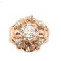 18k rose gold illusion style ring 0.73ct center diamond