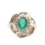 1.12ct Emerald & 0.89 tcw Diamonds 14K yg ring