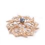 c1890 Sapphire & Seed Pearl 14K yg Brooch 30.0mm 6.4 grams 