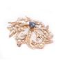 c1890 Sapphire & Seed Pearl 14K yg Brooch 30.0mm 6.4 grams 