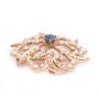 c1890 Sapphire & Seed Pearl 14K yg Brooch 30.0mm 6.4 grams 