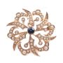 c1890 Sapphire & Seed Pearl 14K yg Brooch 30.0mm 6.4 grams 