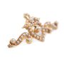 c1900 Seed Pearl 14K yg Brooch Heart & Ribbons