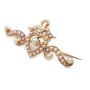 c1900 Seed Pearl 14K yg Brooch Heart & Ribbons