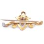 c1900 Seed Pearl 14K yg Brooch Heart & Ribbons