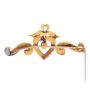 c1900 Seed Pearl 14K yg Brooch Heart & Ribbons