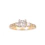 0.52ct Princess cut GIA Diamond 18K yg Ring & .28cts diamonds 