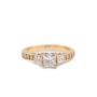 0.52ct Princess cut GIA Diamond 18K yg Ring & .28cts diamonds 