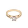 0.52ct Princess cut GIA Diamond 18K yg Ring & .28cts diamonds 