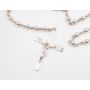 Silver Rosary Length-44 inches 2.75 x 2 inch cross 174 x .25 inch beads 