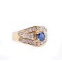 0.40ct Sapphire yg ring lively cornflower blue 0.86ct Diamonds 