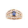 0.40ct Sapphire yg ring lively cornflower blue 0.86ct Diamonds 