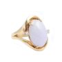 Burmese Jade cabachon mauve with pink tone 14K yg ring 