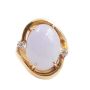 Burmese Jade cabachon mauve with pink tone 14K yg ring 