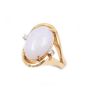 Burmese Jade cabachon mauve with pink tone 14K yg ring 