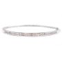 1.08ct Diamonds 10K white gold hinged bracelet 