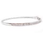 1.08ct Diamonds 10K white gold hinged bracelet 