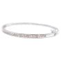 1.08ct Diamonds 10K white gold hinged bracelet 