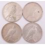 4x Peace silver dollars 1 x 1928s and 3 x 1935s 