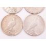 4x Peace silver dollars 1 x 1928s and 3 x 1935s 