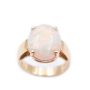 8.26ct Opal 14k yg ring lively pink/orange with green 