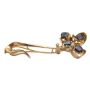 1.66ct Sapphire 14k yg brooch 4-deep blue sapphires 6-diamonds  