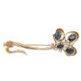 1.66ct Sapphire 14k yg brooch 4-deep blue sapphires 6-diamonds  