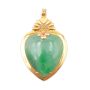 Burmese Jade 14k yg Heart pendant 