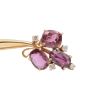 1.58ct Ruby brooch 3-faceted deep pink/red Rubies & 4-diamonds