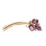 1.58ct Ruby brooch 3-faceted deep pink/red Rubies & 4-diamonds