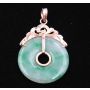 Burmese Jade Pi disc pendant 14k gold