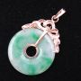 Burmese Jade Pi disc pendant 14k gold