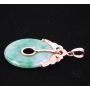 Burmese Jade Pi disc pendant 14k gold