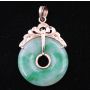 Burmese Jade Pi disc pendant 14k gold