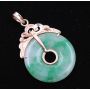 Burmese Jade Pi disc pendant 14k gold