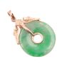 Burmese Jade Pi disc pendant 14k gold 