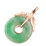 Burmese Jade Pi disc pendant 14k gold 