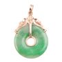 Burmese Jade Pi disc pendant 14k gold 