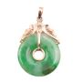 Burmese Jade Pi disc pendant 14k gold 