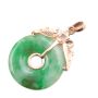 Burmese Jade Pi disc pendant 14k gold 