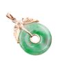 Burmese Jade Pi disc pendant 14k gold 